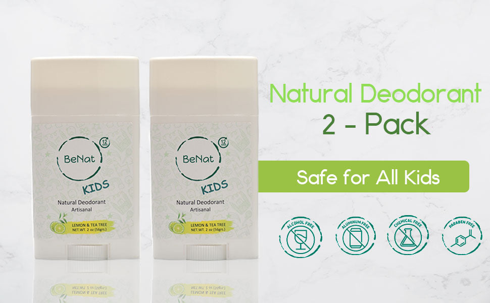 2-Pack all-Natural Deodorants for Kids & Teens BeNat