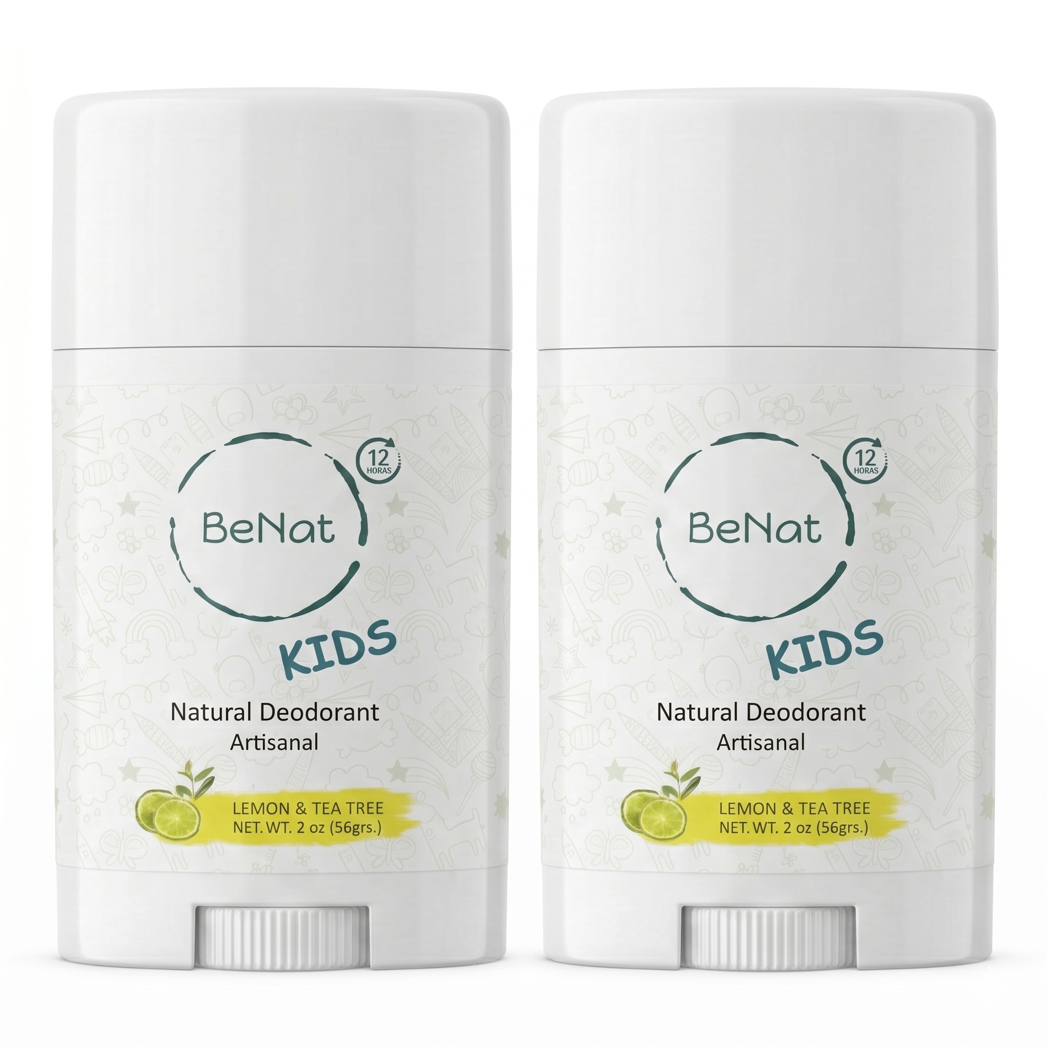 2-Pack all-Natural Deodorants for Kids & Teens BeNat