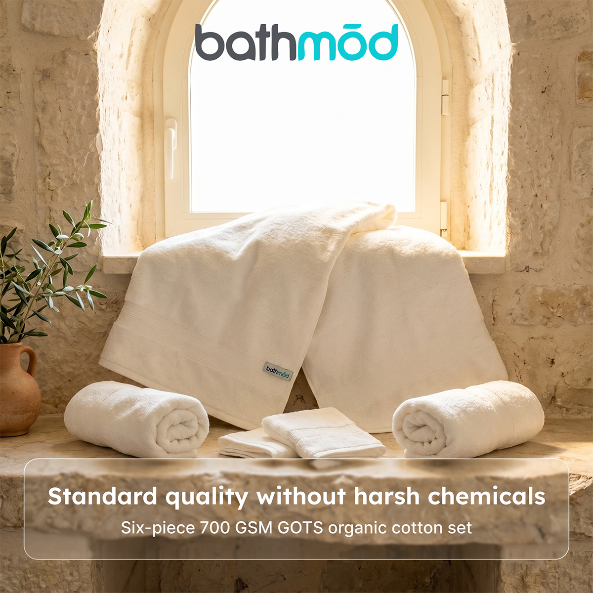 Luxury Organic Bath Six Piece Towel Set | Soft, Plush, Eco-Friendly Towels Bathmōd®
