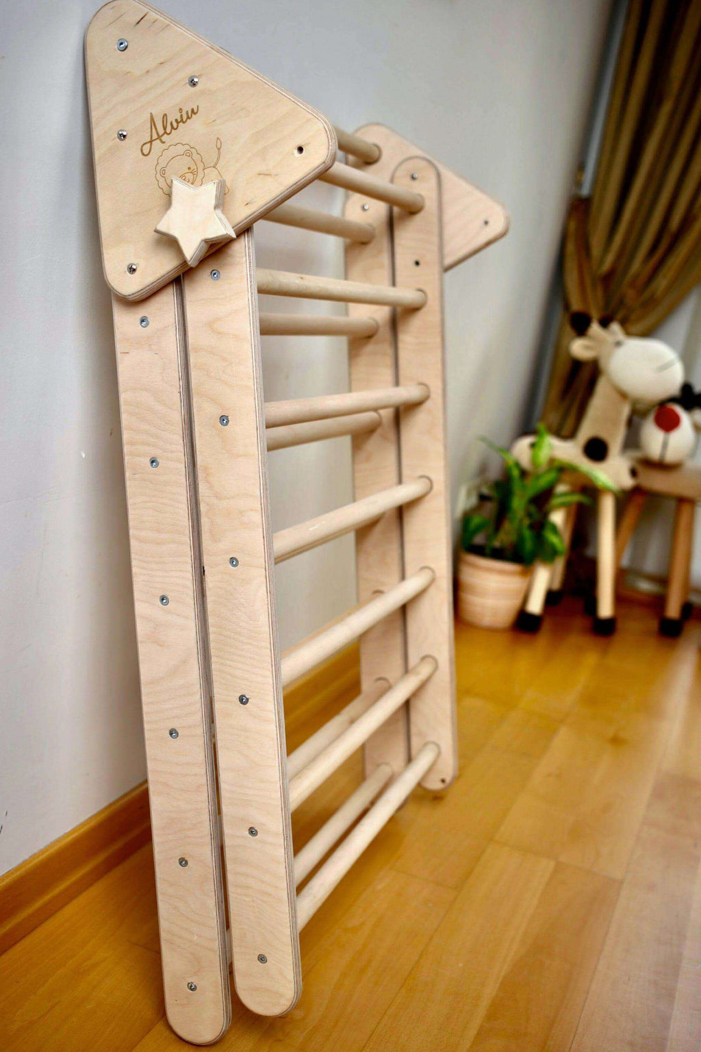 Foldable Climbing Triangle with 2 Ramps | Pikler Triangle for Kids-4