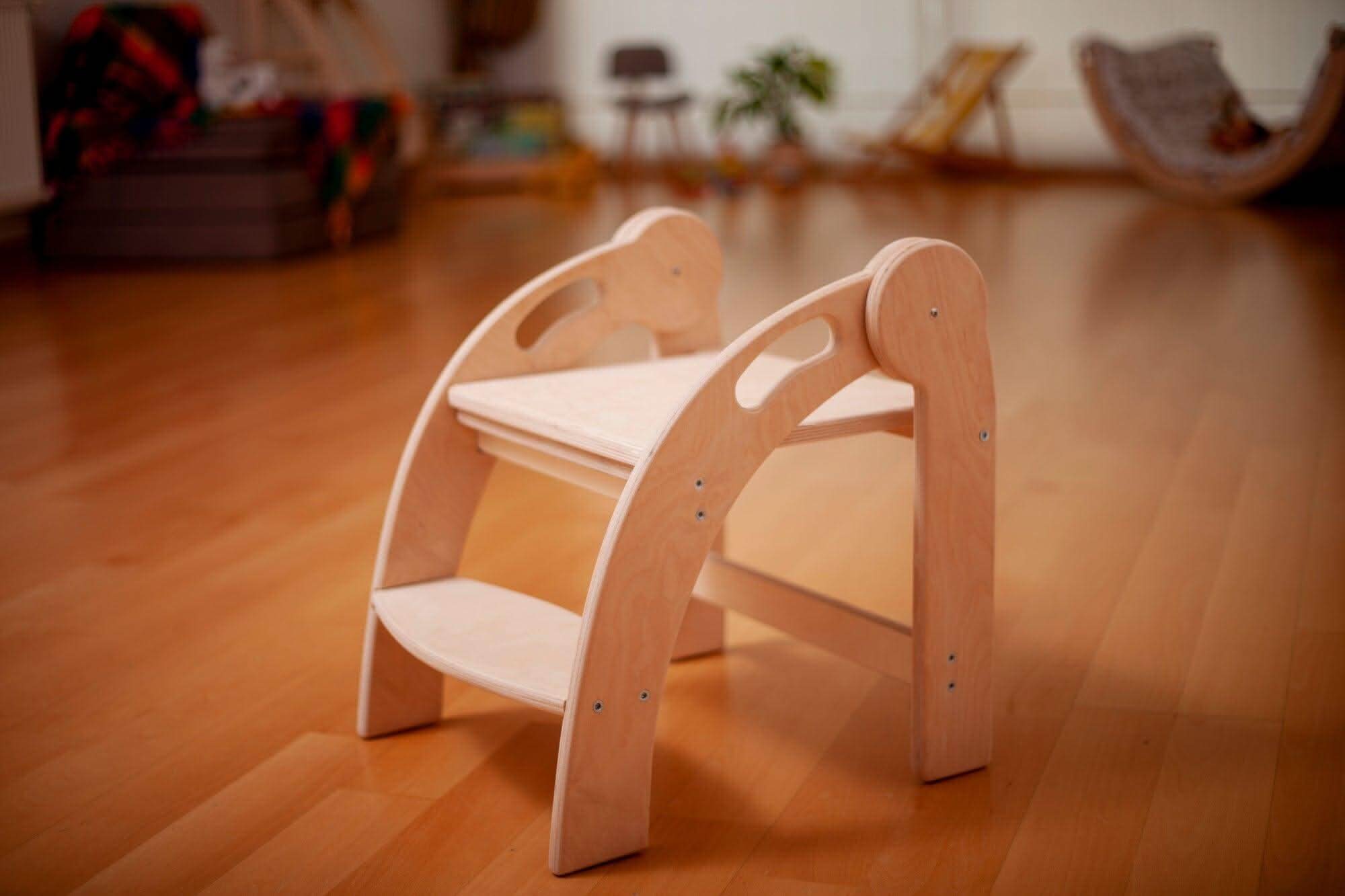 Foldable Montessori Kitchen Step Stool-1